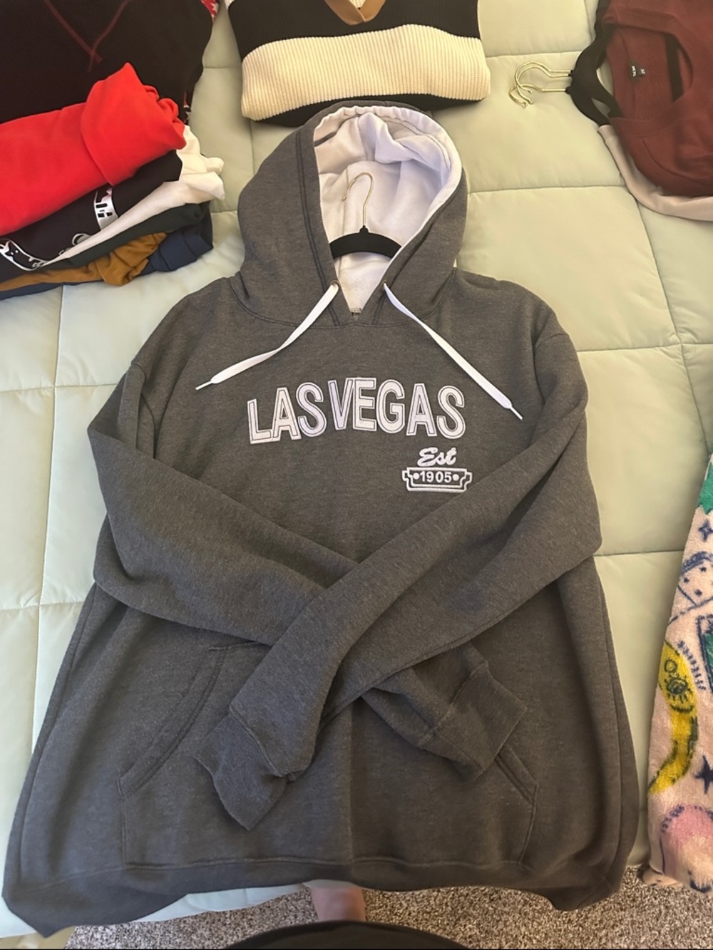 Las Vegas Gray Hooded Sweatshirt - Unbranded